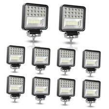 LED Tractor Work Light 4 Inch 126W LED Light Pod 12V 24V Square Light Black 10