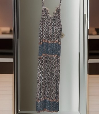 Knox Rose Maxi Dress Floral Boho Cottage Peasant Hippie Flowy Sleeveless Size L
