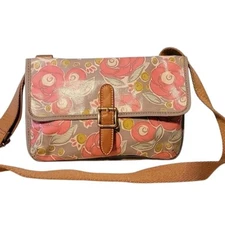 FOSSIL Coated Canvas Floral Crossbody Bag Purse