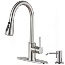 Kitchen Faucet with Soap Dispenser: 304 Stainless Steel Kitchen Sink Faucets ...
