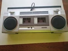 Sanyo M-W1 Dual Cassette Radio VINTAGE 1980’s Boombox ONLY RADIO WORKS
