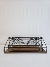 Set of 3 Rustic Wood Metal Wall Shelves Floating Industrial Farmhouse