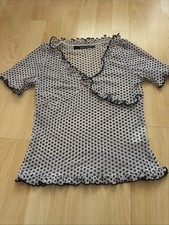 Bluse Damen Gr 32-34 Punkt Muster