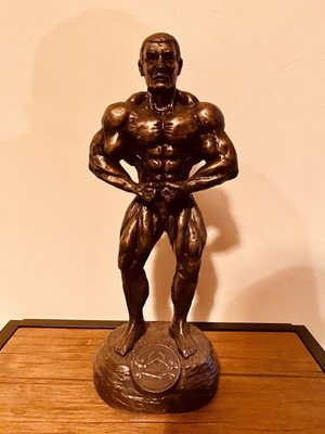   14'' Bodybuilding Trophy Muscle Man Figur Award gebraucht Sammlerstück Display #7