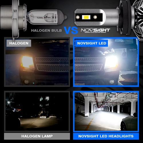 NOVSIGHT H11 H13 9004 9005 9006 9012LED Headlight Bulbs High Low Beam 12000LM 2x - Picture 4 of 27