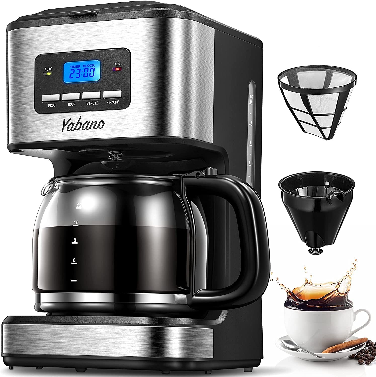 Coffee Maker Filter Coffee Machine with Timer 1.5L Programmable Drip Coffee