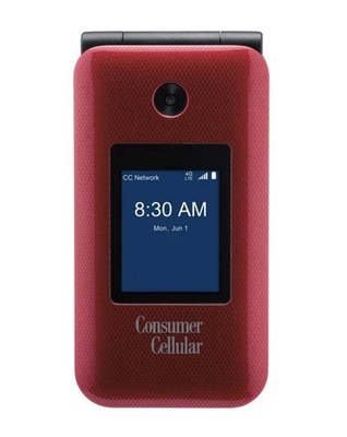 #ad Consumer Cellular Link II Link 2 Z2335CC 8GB Red Flip Phone GSM Unlocked OB $59.99