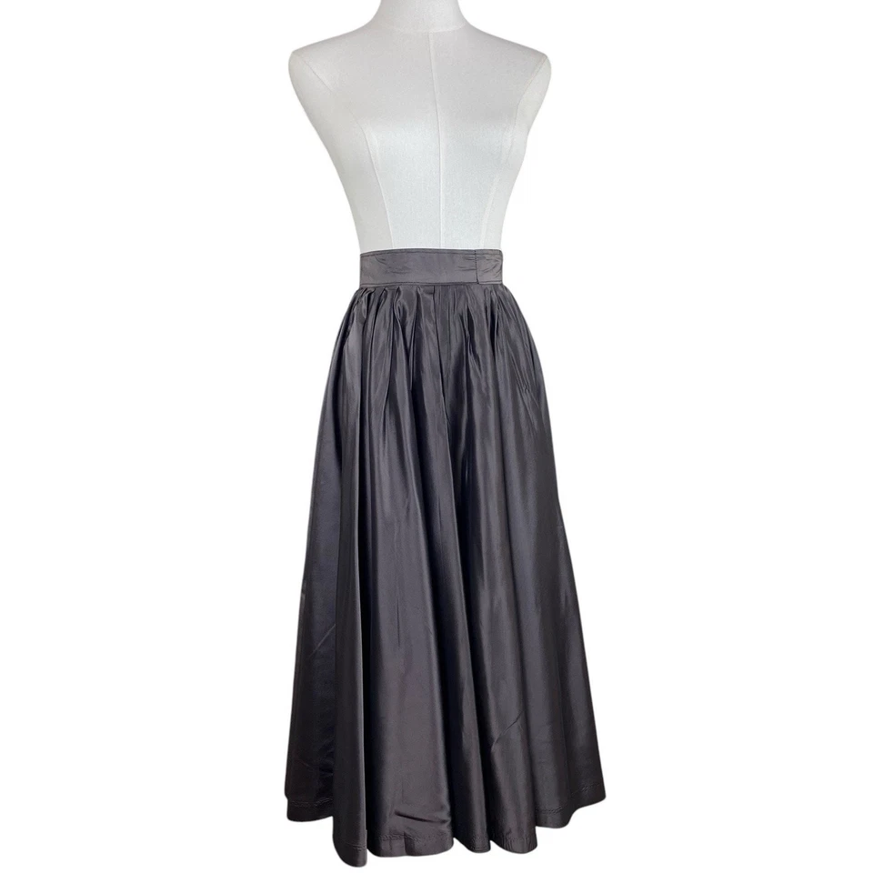 Vintage 50s Rockabilly Gray Taffeta Full Circle Evening Skirt Women’s Size M - Image 3 of 4