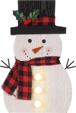 Christmas Decorations for Home LED Lighted Snowman Decor with Timer 