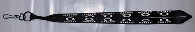 (1) NEW OAKLEY SUNGLASSES BLACK & WHITE LANYARD - ID / BADGE HOLDER  / KEYCHAIN 