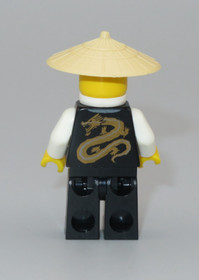 LEGO Sensei Wu black Kimono gold symbols dragon Ninjago minifigure 2255 2521