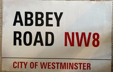Rare THE BEATLES - ABBEY ROAD Road Sign Maxi Poster 2010? EXC COND 3x2ft