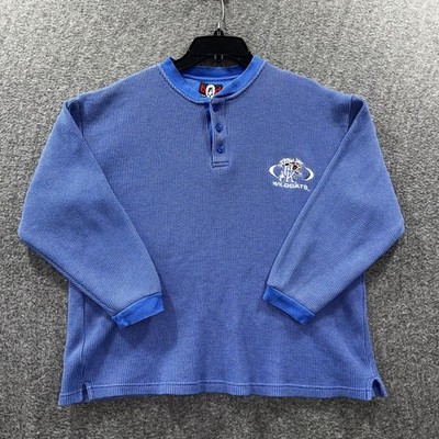 VTG Kentucky Wildcats Henley Shirt Mens Medium Blue NCAA Football Bottom Drawers