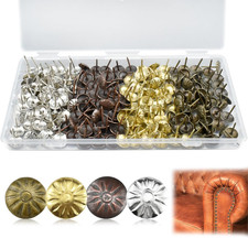 200Pcs Antique Upholstery Tacks 7/16" Dia. Heavy Duty Furniture Nails Vinta...