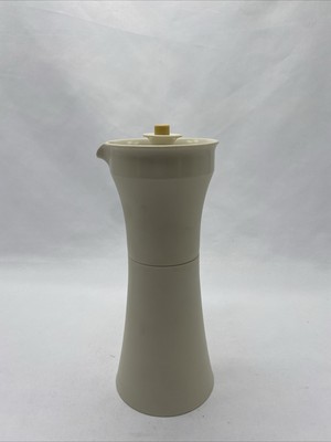 Vintage Tupperware Ivory/Gold Oil/Vinegar Syrup/Dressing Cruet #1246-11 w Lid