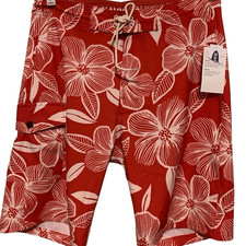 Old Navy Size 30 Red Floral Board Shorts NWT