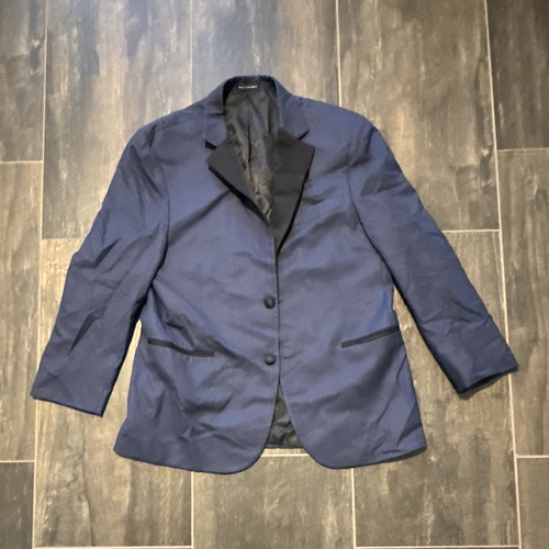 Vera Wang Men's Royal Blue with Black Lapel Sport Coat Blazer 40S Slim Fit