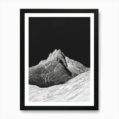 Beinn Tulaichean Mountain Line Draw Gerahmtes Wandbild Poster Leinwanddruck Bild