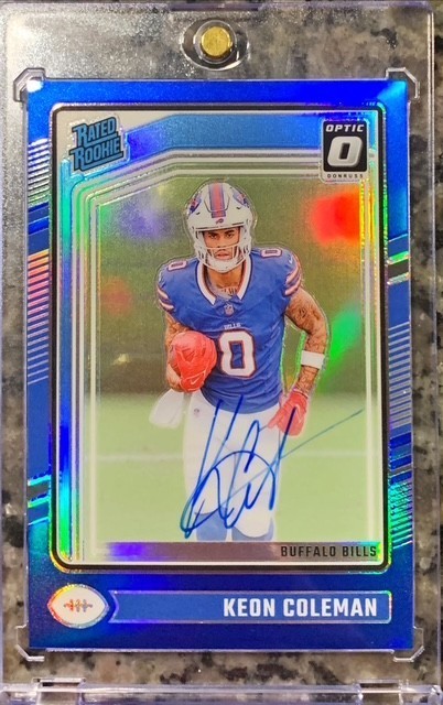 2024 Donruss Optic Keon Coleman Rated Rookie #263 Blue Prizm Auto 88/99 Bills
