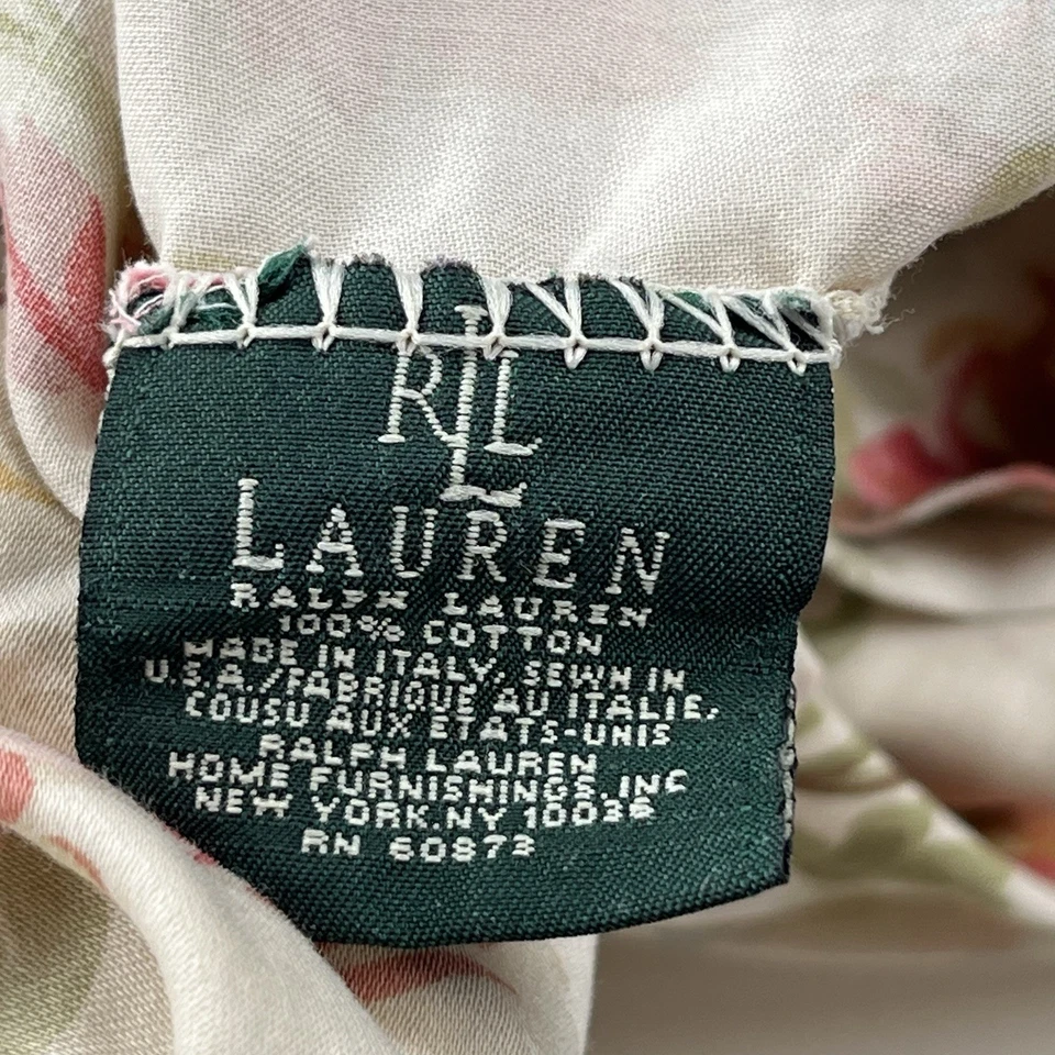 Ralph Lauren Great Barrington Floral 2 Standard Pillowcases Cream Vintage - Image 2 of 4