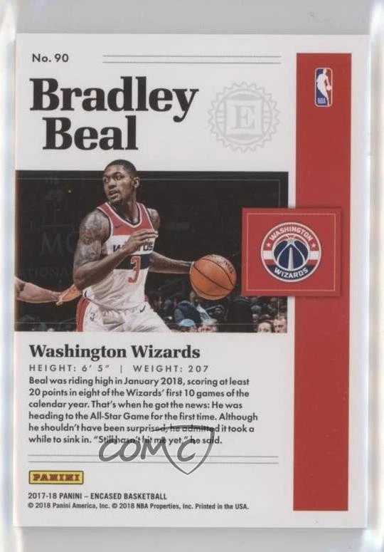 2017-18 Panini Encased Red /25 Bradley Beal #90 - Image 2 of 2