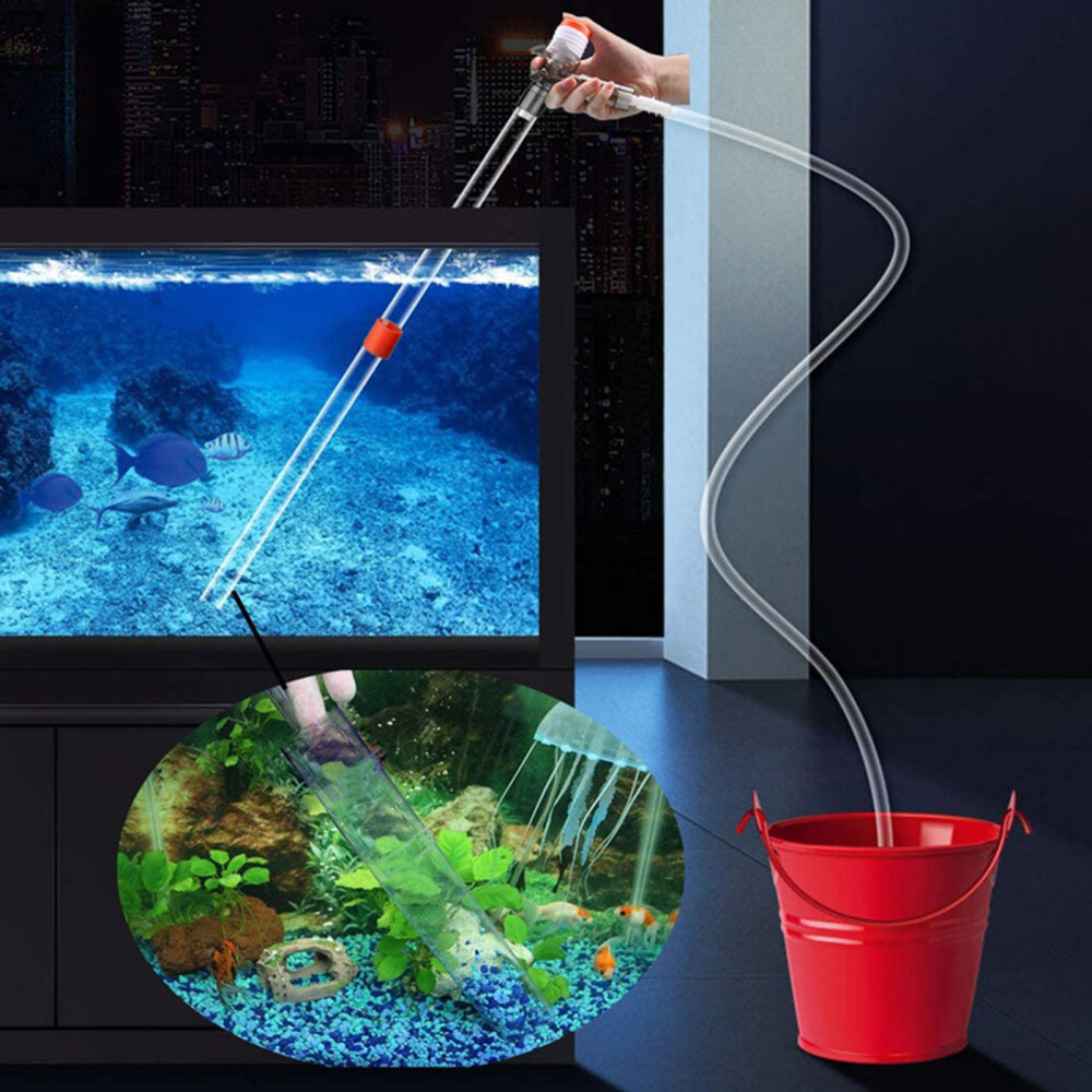 Fish Tank Cleaner Hoover Syphon Change Pump Water Filter Aquarium