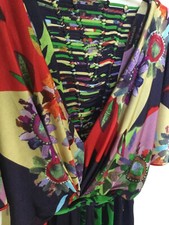 Anthropologie Boho Chic Ranna Gill "Back View" Dress Lined Suns Floral Sz XS