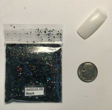 Solvent Resistant IRREGULAR shape Glitter Black Nail Art Face Crafts-1tsp-US