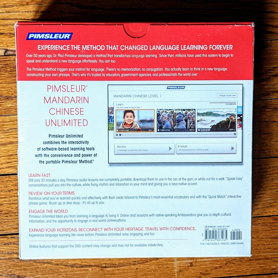 NIB Sealed Pimsleur MANDARIN Chinese Unlimited Levels 1-4 Software + Portable DL - Image 2 of 4