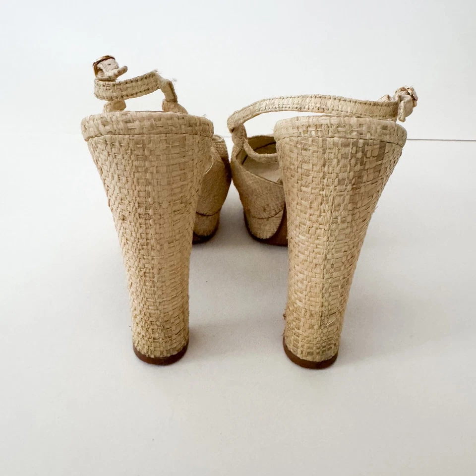 Chanel Oro Puntera CC Rafia Zapatos de salón EU 38 Foto 4 de 4