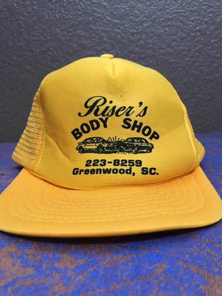 Trucker Hat Risers Body Shop SC Yellow Mesh SnapBack Cap