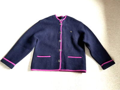 Womens Jacket-GIESSWEIN-AUSTRIA-navy 100% boiled wool Authentic