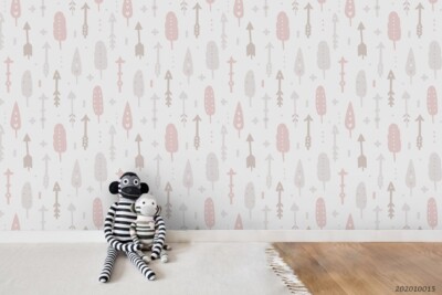 3D Tree Arrow Cartoon Pattern Self-adhesive Removable Wallpaper Murals