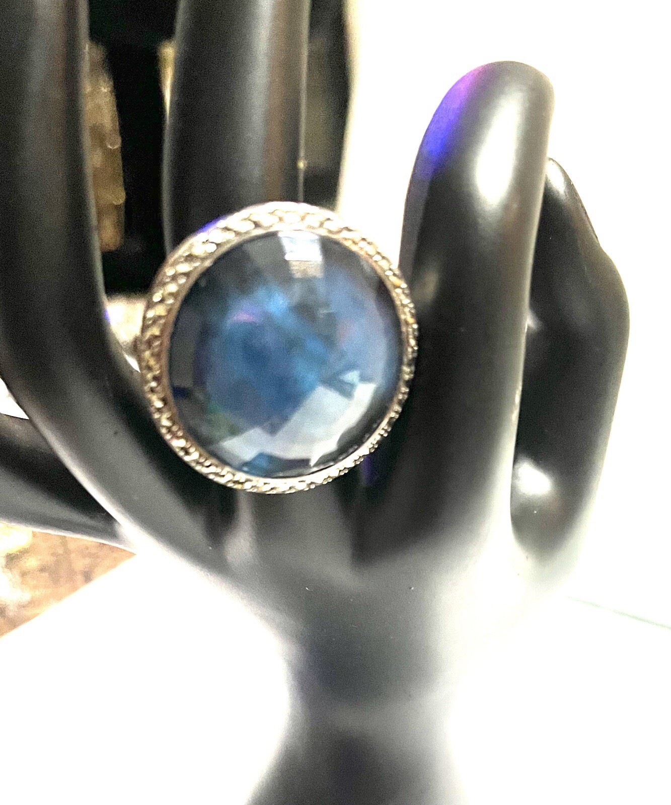 Large Blue Labradorite Gemstone Ring Handcrafted … - image 2