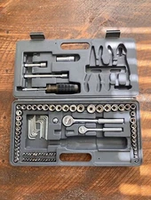 Vintage Master Craft Professional 90 Piece Tool Set Sockets Ratchet Bits Taiwan