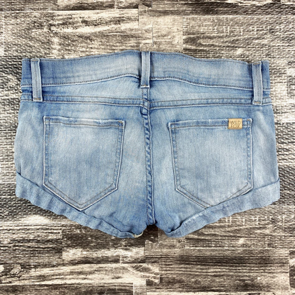 Wildfox Women Size 26 Cuffed Super Stretchy Denim Lowrise Jean Shorts - Изображение 2 из 2