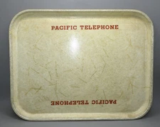 RARE Vtg SiLite Cafeteria Tray 18" Pacific Telephone Collectible Advertisement