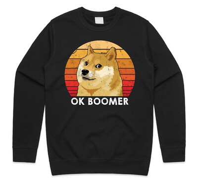Doge Okay Boomer Pullover Sweatshirt lustig Meme Gen Z Geschenk 