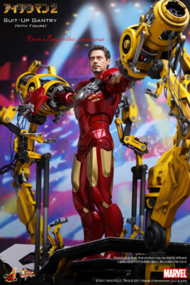 Perfect HotToys 1/6 Mms160 Iron Man 2 Iron Man Mk4 Suit-Up Gantry