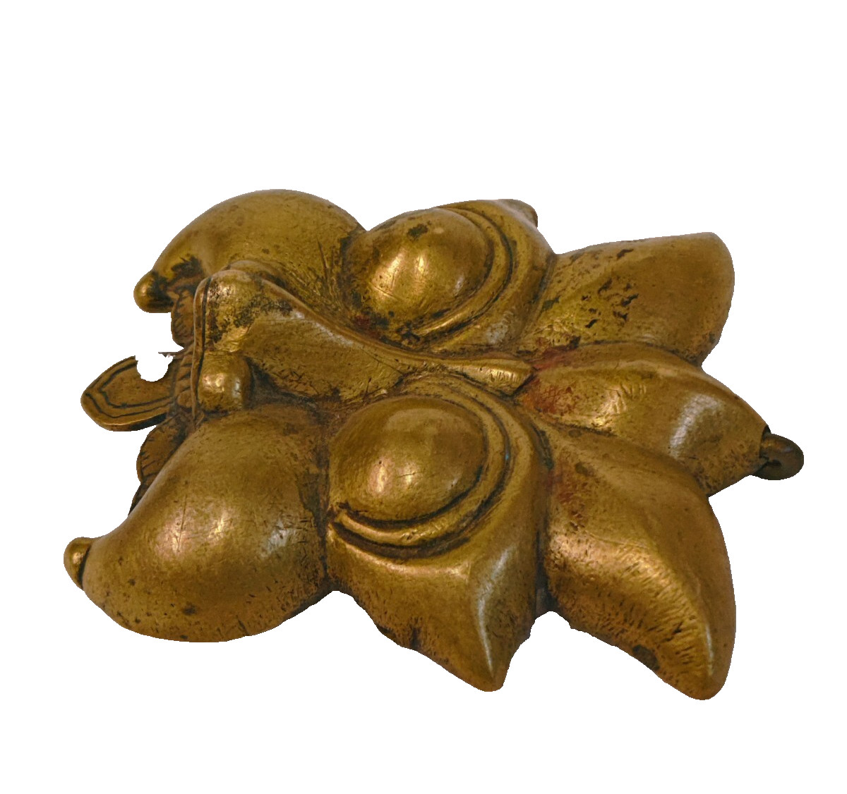 1800's Old Vintage Antique Brass Embossed Yali Head Face Mask / Figure / Statue