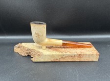 Estate Pipe: Meerschaum Billiard with Amber Stem. In Original Case
