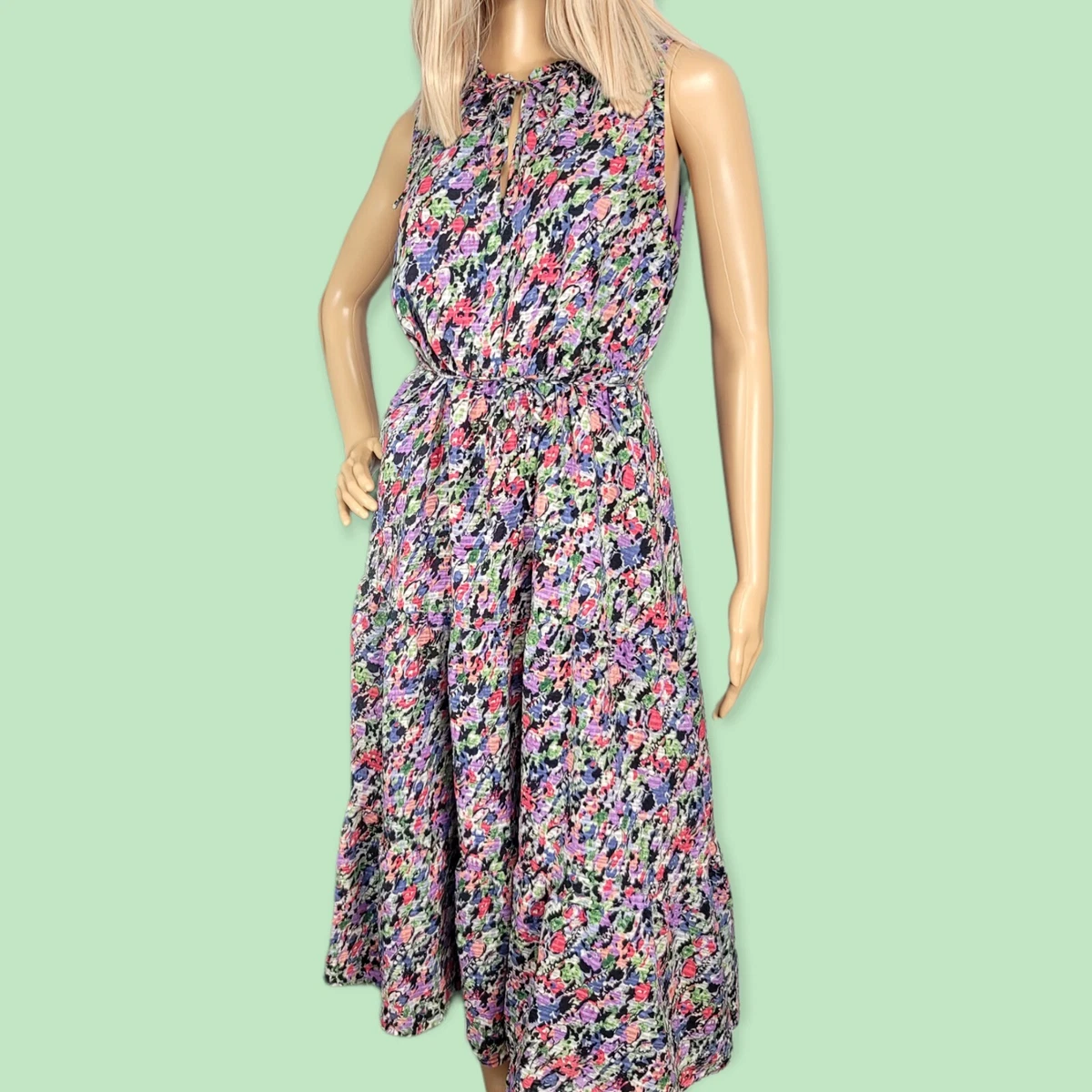 Womens Dress Nordstrom Signature Silk Floral Dress Maxi sz 6