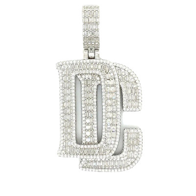 5.63CT Lab-Created Baguette Moissanite Dream Chaser Pendant in Sterling Silver