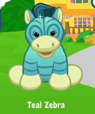 Webkinz Teal Zebra Digital Adoption Code Only Messaged Webkinz