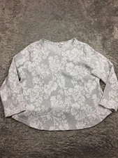 Croft & Barrow Shirt Womens Size XXL Gray White Design Cotton Lounge