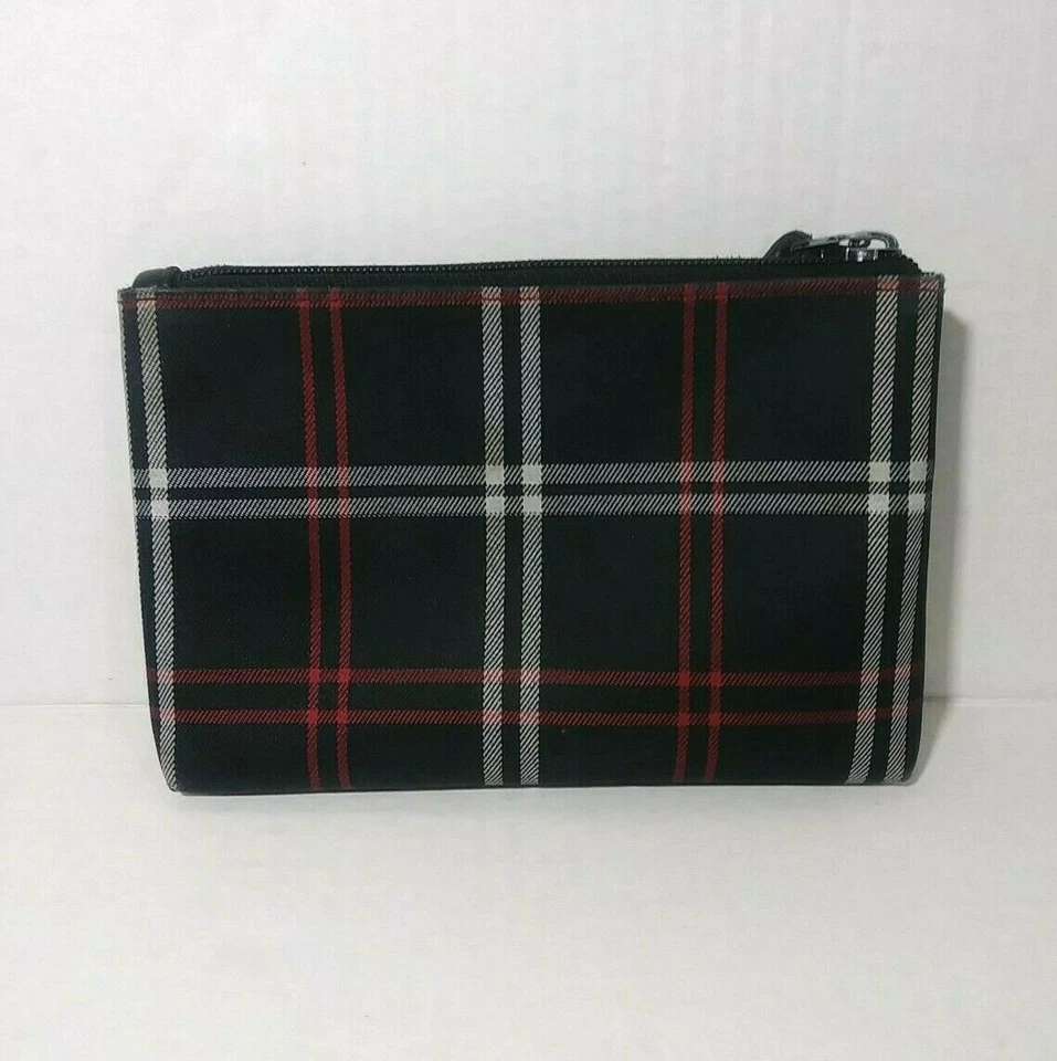 Muñequera New York & Company negra roja blanca con estampado a cuadros Foto 3 de 4