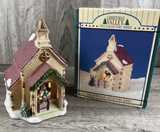 Vintage 1992 CHRISTMAS VALLEY Porcelain Collectors Series Church Building light