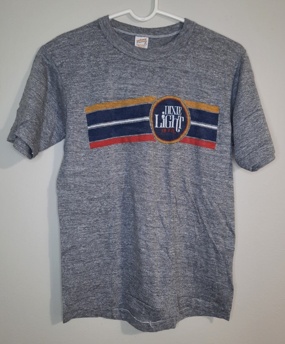 RARE! Dixie Light Beer T-Shirt  Vintage Early 1980s New Orleans Men Size M Thin