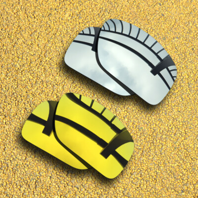 2 Pairs Polarized Lenses Replacement for-Costa Del Mar Rincon-Silver&24K Golden