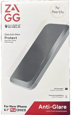 ZAGG Invisible Glass Anti-Glare Screen Protector for Apple iPhone 15 Pro